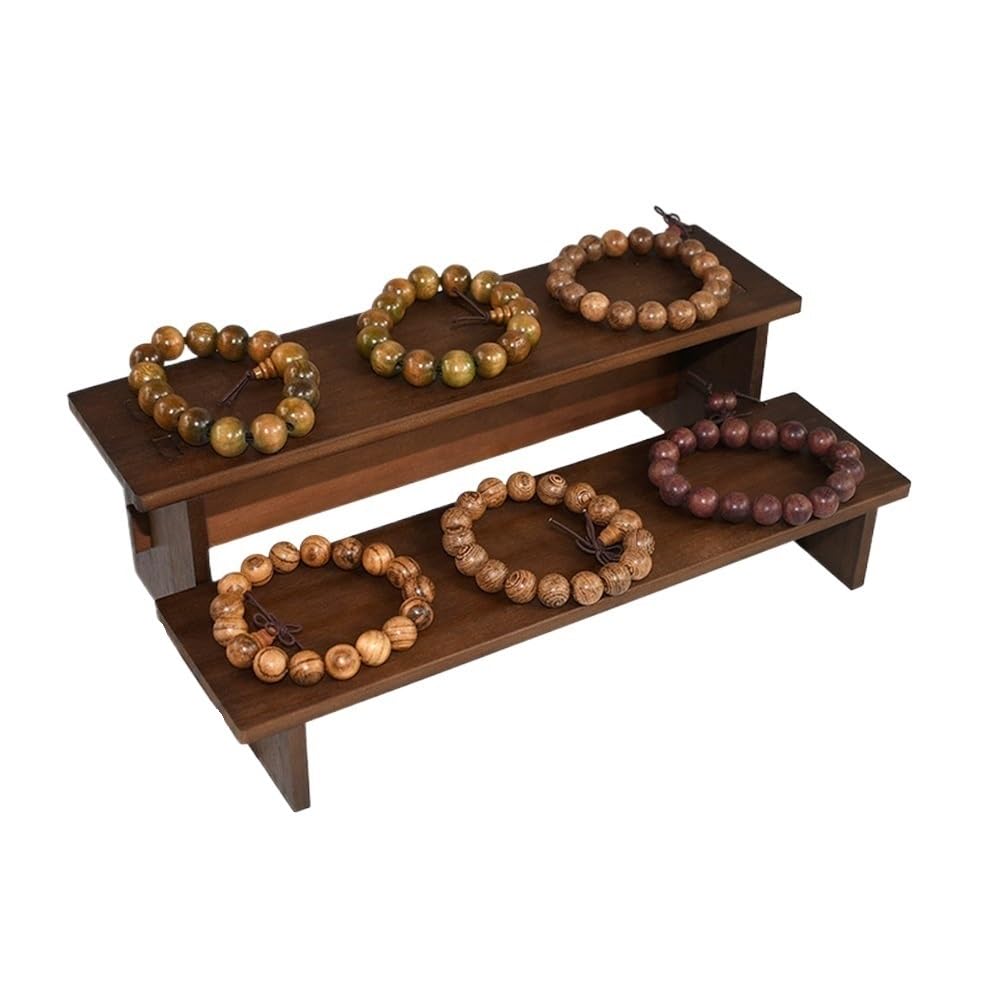 Zeng25liangOu-12 jewellery stand Medium Two Tier Bracelet Display Jewelry Rack Bracelet Jewelry Storage Wooden Ladder for Display and Storage