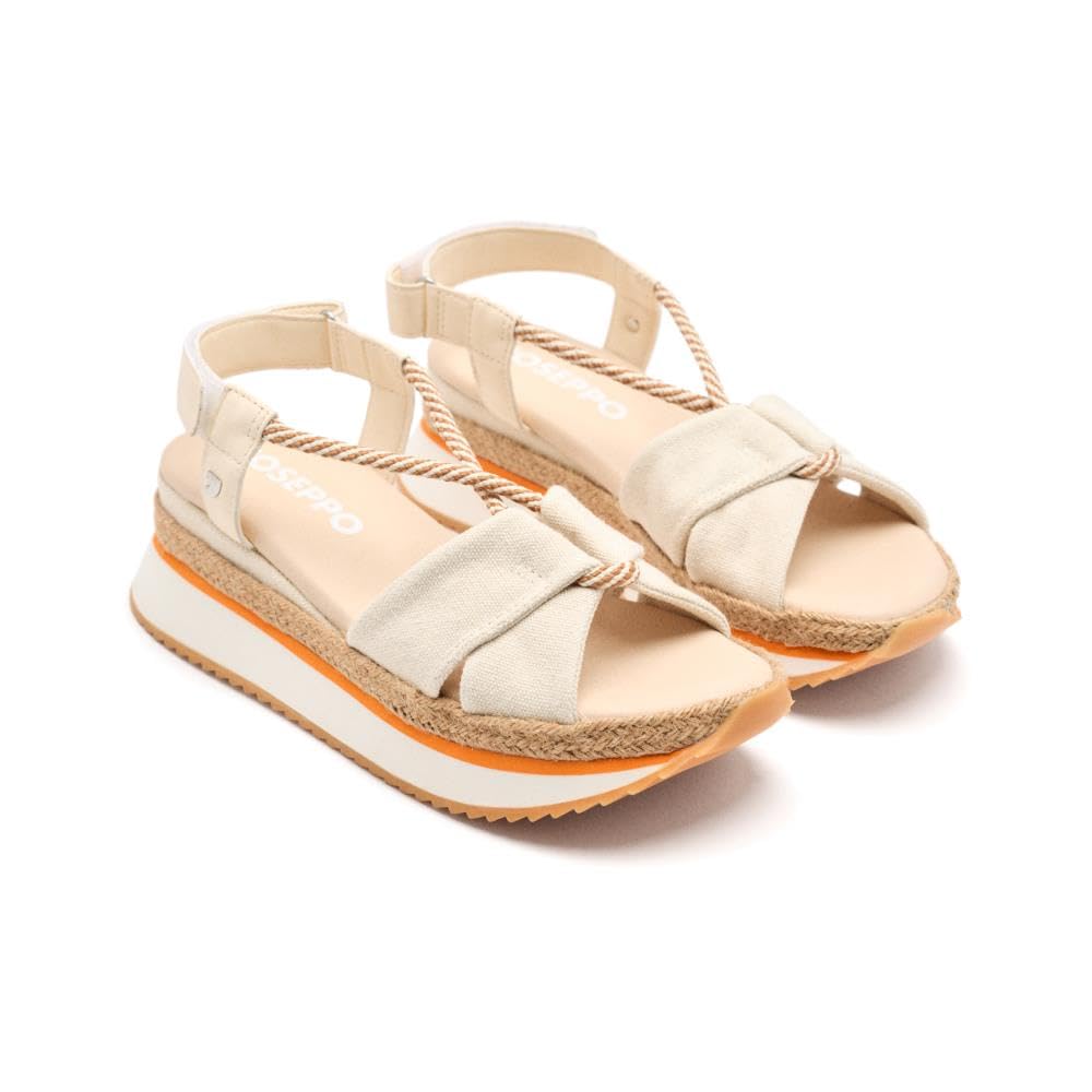 GIOSEPPO Rafia Ironton Platform Sports Sandals, beige, 7 UK