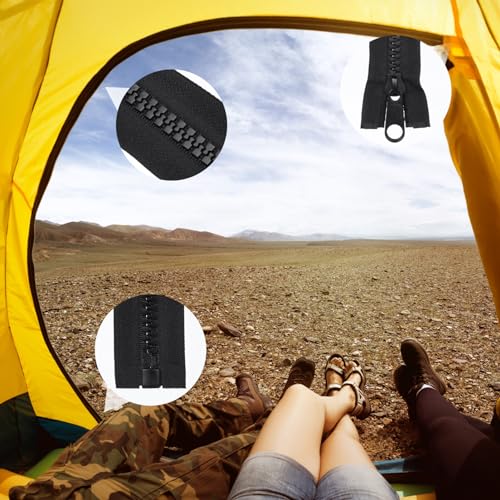 KALLORY 200Cm Resina Zíper Tenda Zíper Substituição Longo Zíper Resistente Para Saco De Dormir Tenda