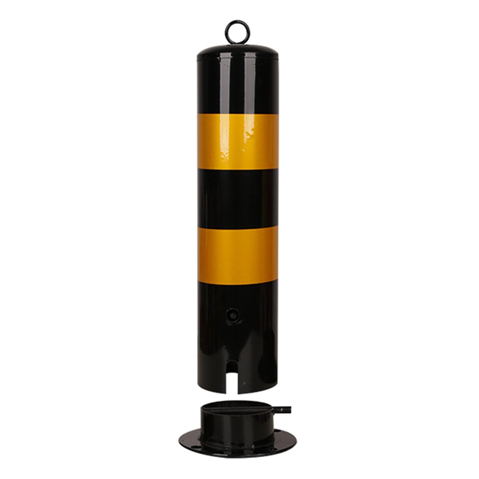 Reflective Steel Safety Bollards - 5 Pack Parking Barrier Posts, Traffic Control Road Safety Bollard, Durable Security for Parking Lots and Roadways, Black(1pcs)