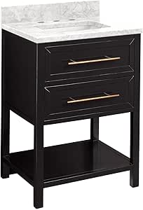 Signature Hardware 477154 Robertson 24" Free Standing Single Vanity Set with Mahogany Cabinet, Vanity Top, and Rectangular Undermount Vitreous China Sink - 8" Faucet Holes