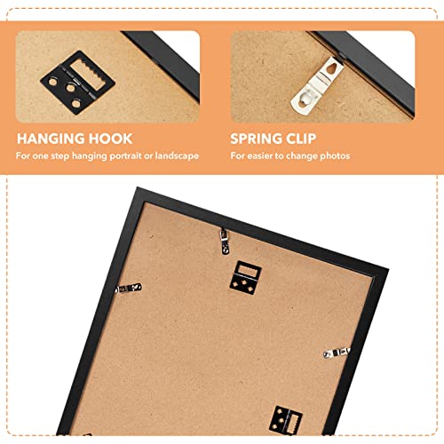 Syntrific 12X16 Picture Frames Set Of 6,Display Pictures 8.5X11 With Mat Or 12X16 Without Mat,Wall Gallery Photo Frames Larger Picture Frames For Wall Mounting,Black #TOP4