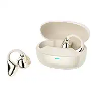 Open Ear Earbuds I50, Bluetooth 6.0 Headphones for Gym & Running, IPX5 Sweatproof, 36H Playtime, Secure Clip-On Fit for Work & Sports (5-Milky White)