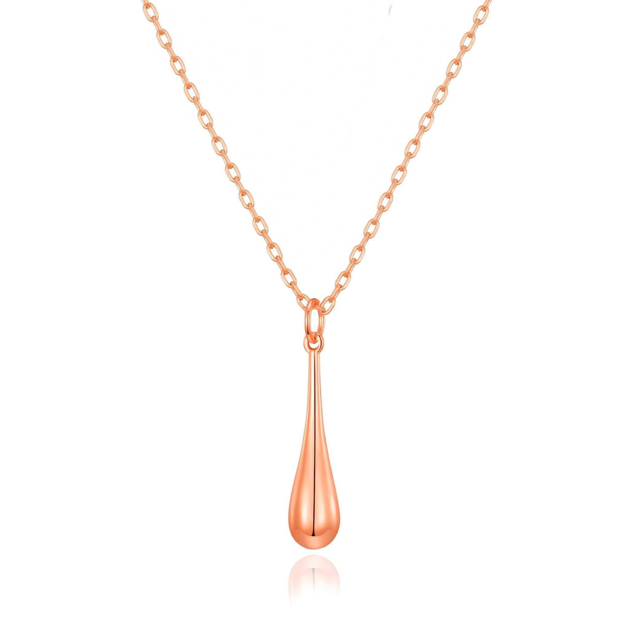 Philip JonesRose Gold Plated Teardrop Necklace
