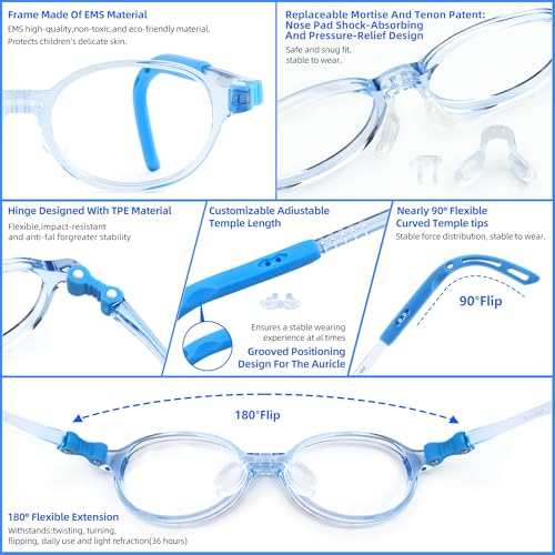 Image of EYEBUDDY Blue Light Glasses for Kids Boys Girls,Computer Gaming Bluelight Glasses,Fake Glasses for Ages 2-12