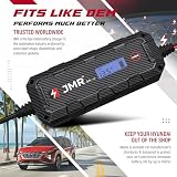 JMR Battery Charger for Hyundai Equus Nexo Genesis Palisade Santa Fe Tucson Sonata Veracruz IONIQ Kona Entourage All Models Trickle Charger Conditioner Maintainer (Add Lithium Mode)
