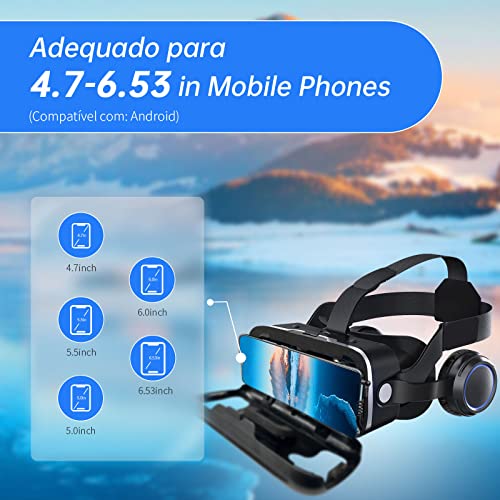 Headset de Realidade Virtual Tecnet, compatível com iPhone e Android