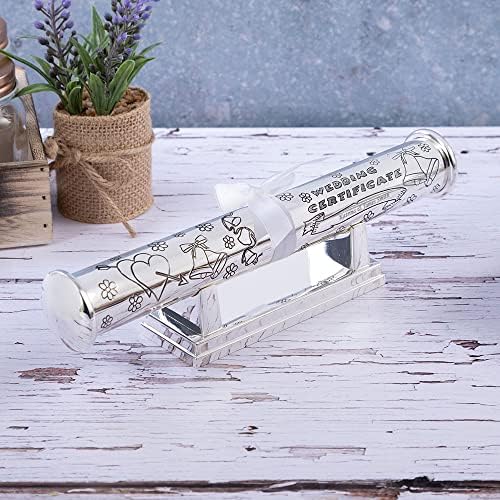Personalised Silverplated Wedding Certificate Holder & Stand Complete with Gift Box - Enter Your Custom Text.