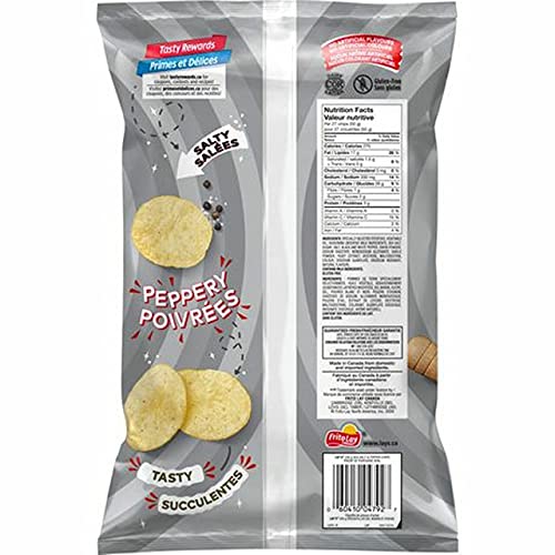 Lay's Sea Salt & Pepper Potato Chips, 235G/8.3 Oz., {Imported From Canada} #TOP2