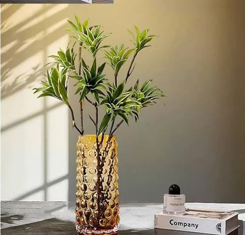 Unique Large Bubble Gold Glass Cylinder Vase-11 inch Tall, Flower Ribbed Vase for Living Room, Bedroom, Dinning Table, Office, Wedding, Table, Centerpieces. by Puremagics - Image 6