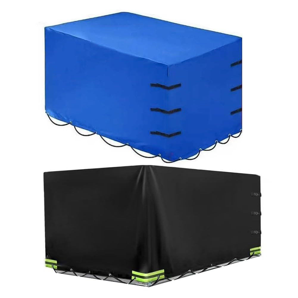 Funda de remolque Oxford 420D resistente, impermeable, resistente al viento, resistente a los rayos UV, con dobladillo elástico para almacenamiento al aire libre, color negro, 210 x 114 x 90
