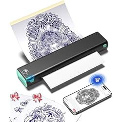 Phomemo M08F Tattoo Stencil Printer, Bluetooth, Wireless, Thermal, Portable | with 10pcs Transfer Paper, Compatible with Phone/Tablet/PC, for Tattoo Artists & Beginners, Black & Green