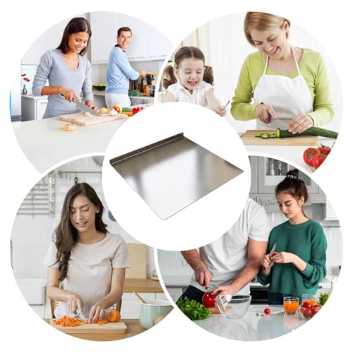Tabla de cortar de metal de acero inoxidable, gran herramienta antideslizante gourmet 5