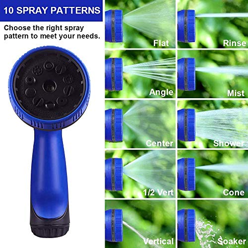 50ft Garden Hose Expandable Water Hose with 10 Function Nozzle, Leakproof Expanding Flexible Outdoor Yard Hose with Solid Brass Fittings, Extra Strength 3750D Durable Car Wash Hose Pipe