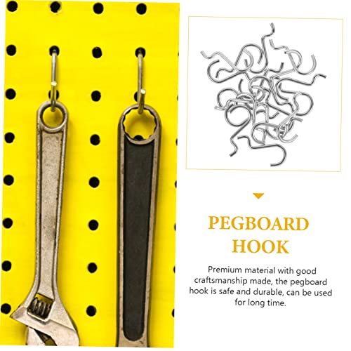 Gadpiparty 1937997682406 20Pcs Peg Board Hook Slat Wall Hanging Hooks J Hooks For Pegboard Skadis Metal Pegboard Hook Garage Pegboard Hook Garage Storage Organizer Peg Hooks Flat Accessories Iron thumb #5