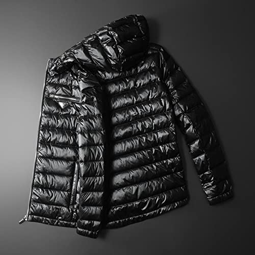 Generic Casaco de inverno quente metálico brilhante curto bomber masculino grande jadket à prova de
