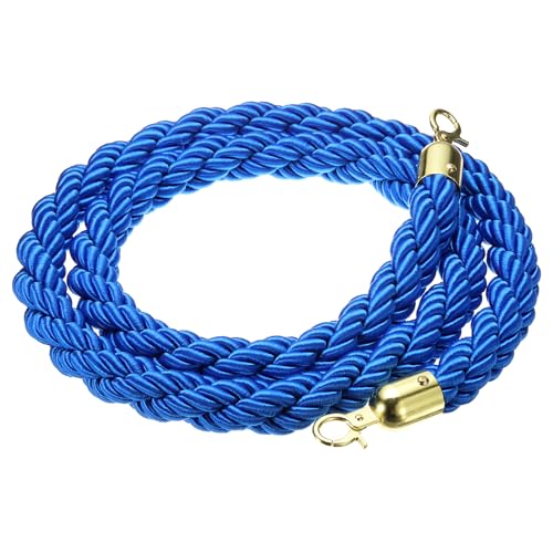 PATIKIL Stanchion Rope, 1.8m/5.9Ft Barrier Rope Twisted Post Ropes for Posts Stands Queue Divider Crowd Control of Hotel, Blue Golden