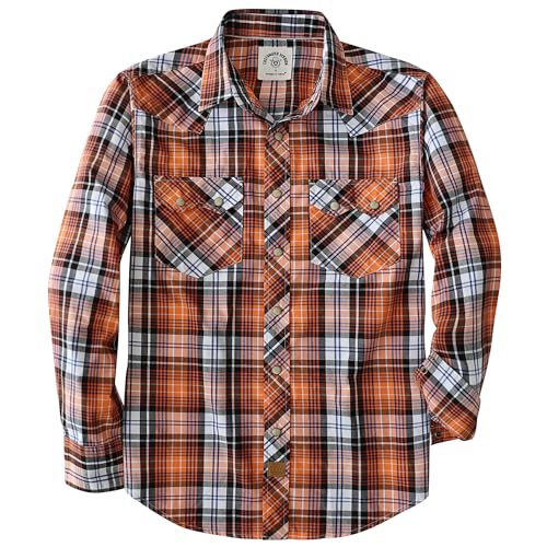 Dubinik® Pearl Snap Shirts for Men Long Sleeve Lightweight Casual