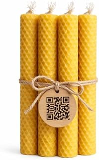 Velas de la Suerte, Pack de 4 Unidades, Cera de Abeja, con Guía de Uso Tradicional, Regalo Simbólico para Deseos y Reflexi...