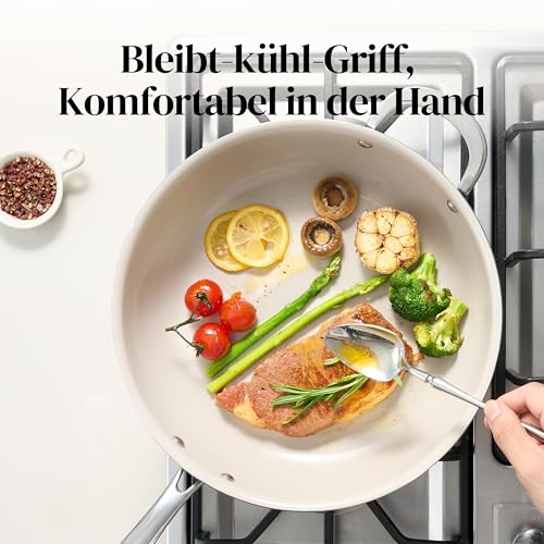Redchef Schmorpfanne 28cm Keramik Antihaft mit Deckel Induktion, Blau – Ansicht 3