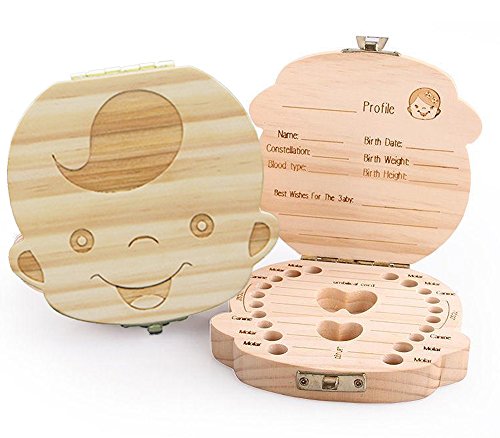 Glamza Baby Zahn Andenken Box Holz