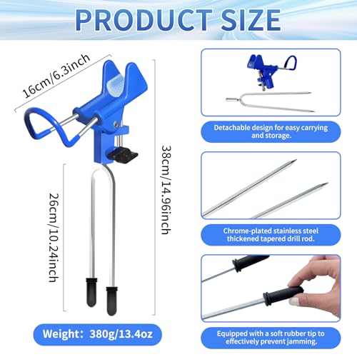 Koldan 2PCS Fishing Rod Holders, Fishing Pole Holders for Ground 360 Adjustable Stable, Durable, Universal Fit All Fishing Rods, Portable, Suitable for Shore Beach Bank Fishes Ground for Men — view 2