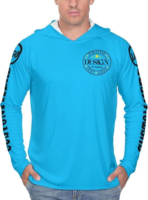 Custom Personalized Sun Protection Hoodie UV Shirt for Men Women, Customized UPF 50+ Long Sleeve Tshirts Gifts