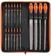 REXBETI 16Pcs Premium Grade T12 Drop Forged Alloy Steel File Set with Carry Case, Precision Flat/...