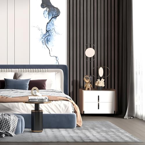 SDLDEER Acoustic Wood Wall Panels, Sound Proof Wood Slat Wall Panels for Interior Wall Decor and Ceilings, Seamless Spliced Sound Absorbing Wood Wall Panel (Samples Pack, 3pcs, 5 x 5IN)