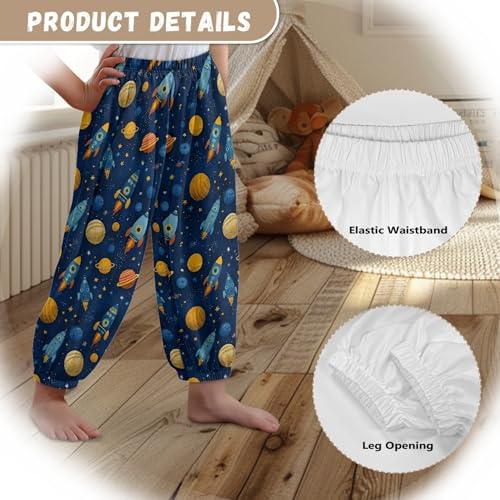 Image of Unisex Little Kids Yoga Trousers Bohemian Beach Pants Baggy Harem Activewear for Boys and Girls Age 3-10