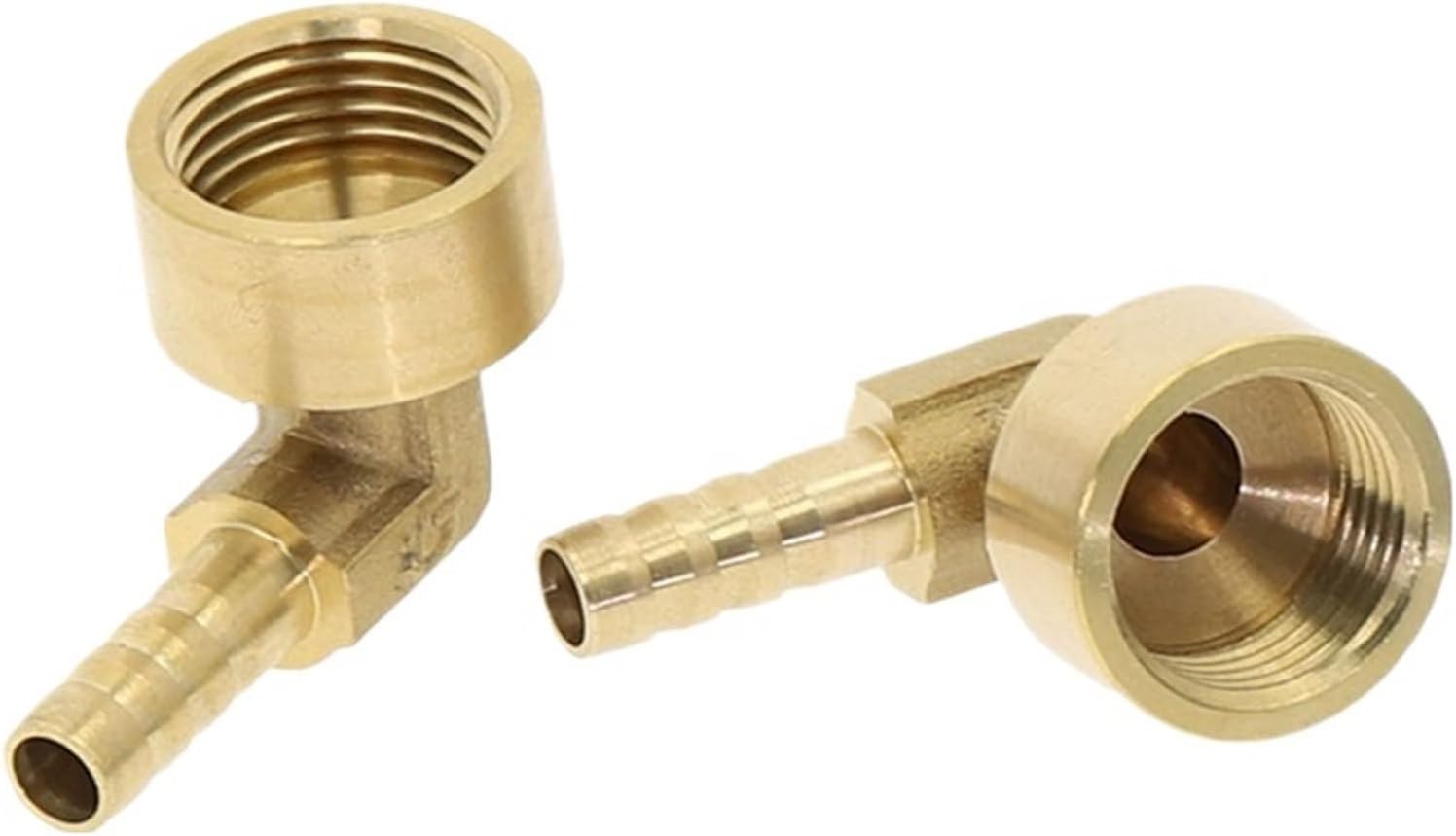 Brass Elbow 10pcs Elbow Brass Barbed Fitting Hose For Fuel Gas Water Copper For RV Water Hoses(10mm,1/4")
