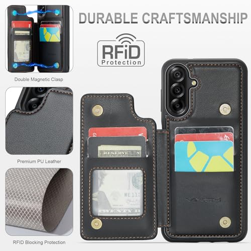 Vinich for Samsung Galaxy A36 Wallet Case with Card Holder, RFID Blocking Credit Slots Kickstand Shockproof Phone Cover Fit for Galaxy A36 6.7" Black by Vinich - Used condition - Image 3