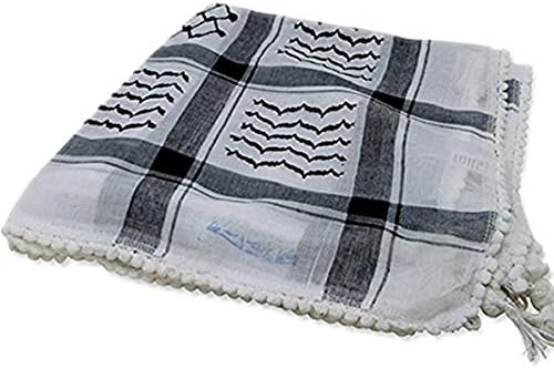 Original Arab Keffiyeh Military Shemagh 100% Cotton Neck Scarf Wrap Made In Palestine For Men And Women