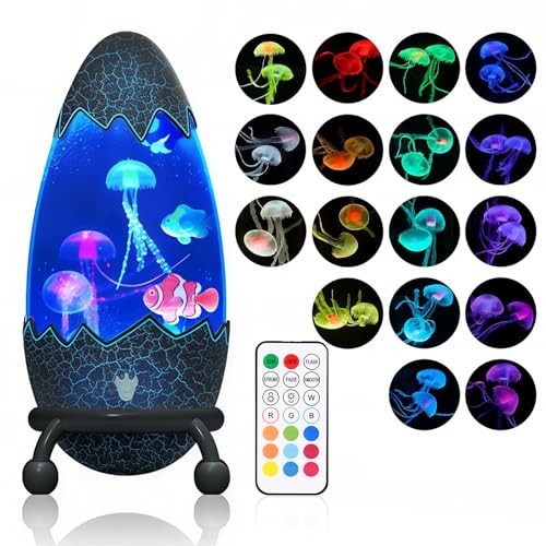 Ambesty GuKKK Lampe à Lave à Méduses USB, 17 Changement de Couleur Lampe d'ambiance, Lampe Noël Cadeau Enfant Décoration de Chambre à Coucher, Lampe...