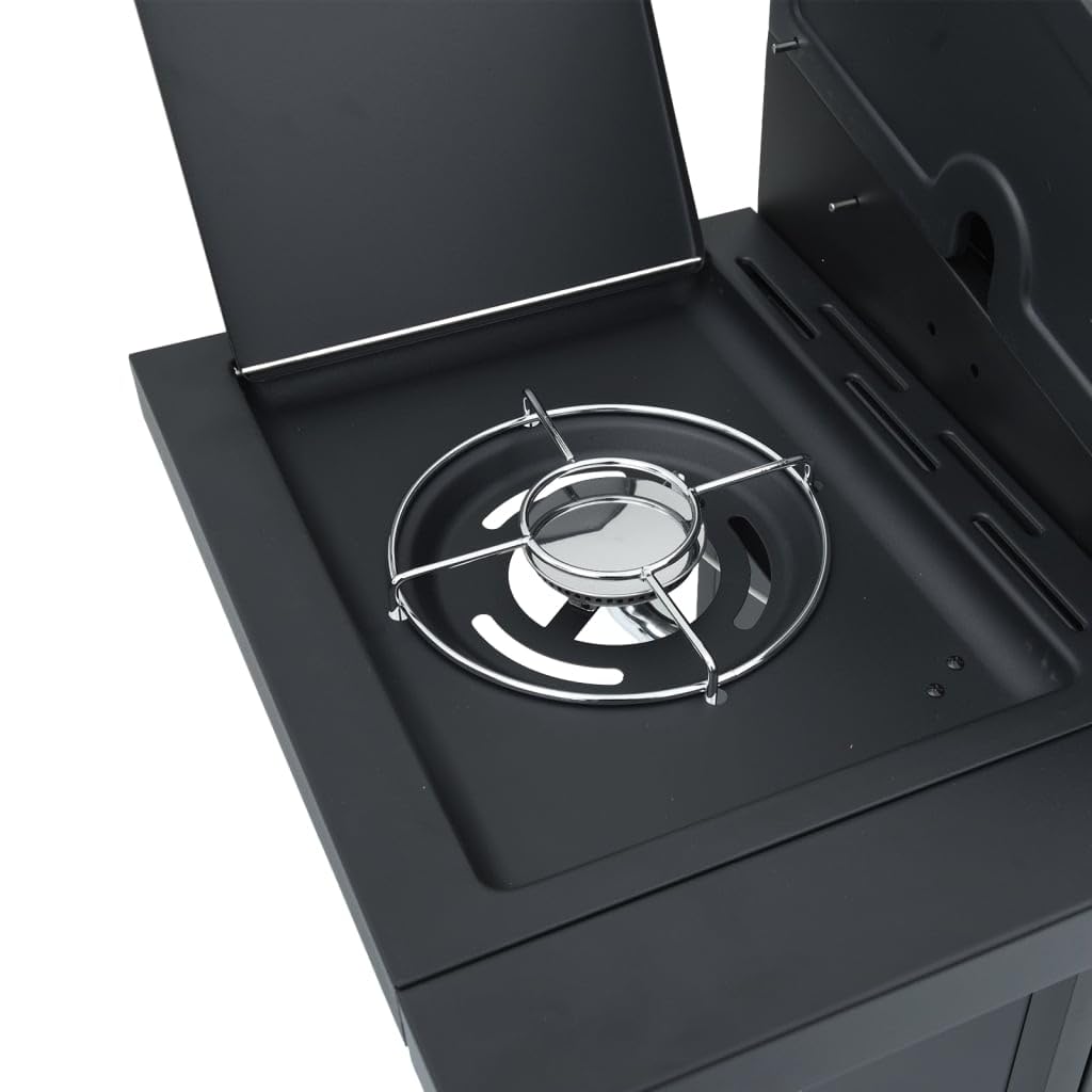 Meble Select grill gazowy z 5 palnikami czarna stal malowana proszkowo
