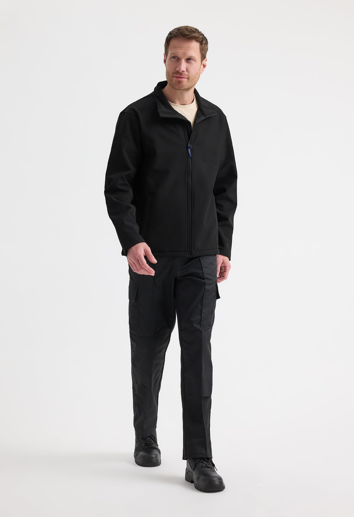 Giacca softshell classica con zip intera