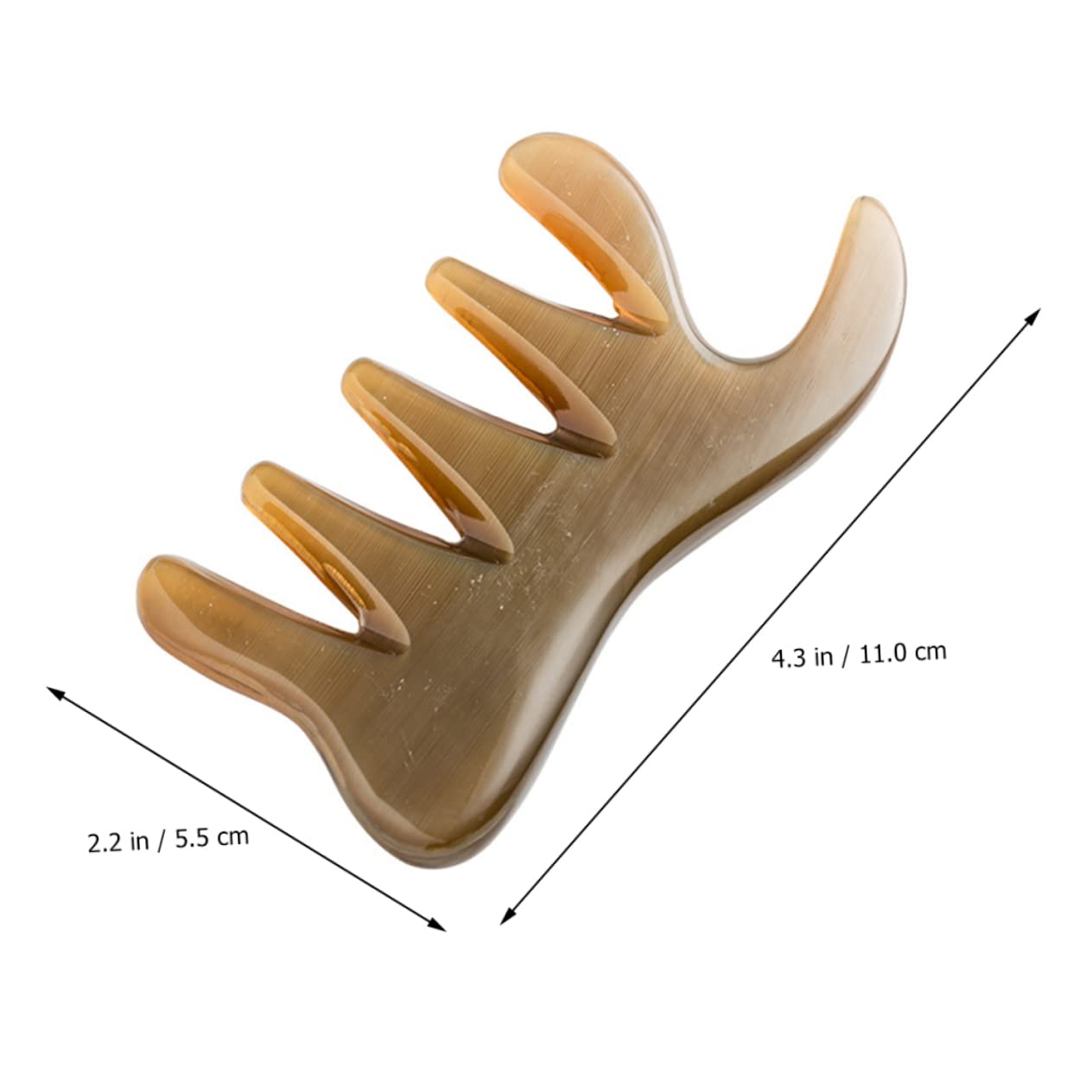 2piezas Peine De Masaje De Cuerno De Búfalo Herramienta De Masaje Guasha Para Relajación Muscular Aumento De Circulación Sanguínea y Alivio De Fatiga Diseño Ergonómico y