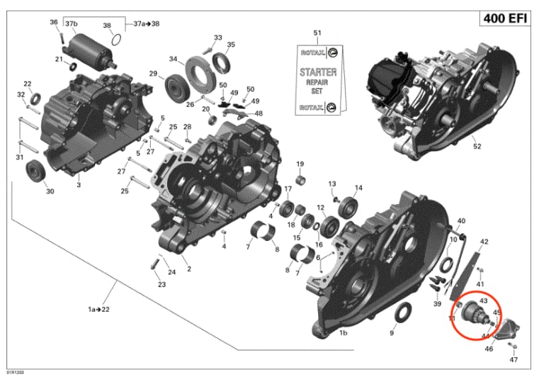Miniatura 9 de Engranaje de arranque Bendix compatible con Can-Am Bombardier Outlander Max 400 4X4 (2004-2015)