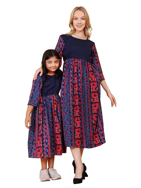 Buy dressCycus Fashionable MomDaughter Blue Dress Set Ethnic