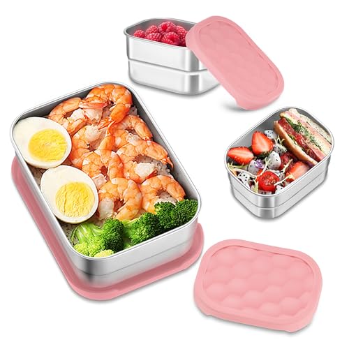 HaWare Stainless Steel Lunch Box for Kids, 8oz*2+25oz