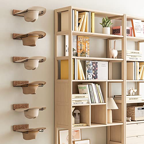 Yaoyiizy Cowboy Hat Rack, 6 Pieces Hat Holder For Cowboy Hats With 6 Board, Diy Rustic Wooden Hat Hangers Black Western Hat Storage For Wall Mount #TOP2