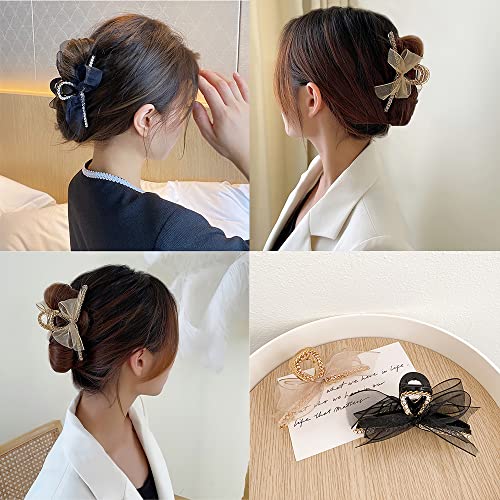 Large Hair Claw Clips Hair Clips For Thick And Thin Hair, Strong Hold Bow Tie Claw Clips Non-Slip Trendy Jaw Hair Clips Fashion Hair Accessories Gifts For Women Girls #TOP2