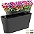 Elongated Rectangular Self Watering Planter Pots Window Box 15.75" x 5.9" x7.2" 2 Pack Self-Watering Plant Pot With Plant Water Level Indicator and Auto Drain Holes for All Outdoor/Indoor Plants Herbs Flowers Residential and Commercial Grade (rocky White)
