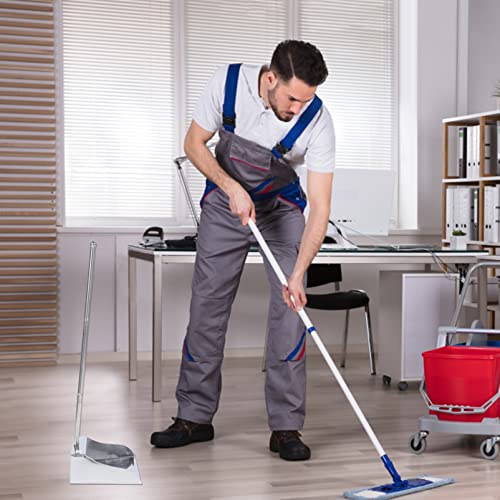 Ipetboom Duty Dustpan With Long Handle, 1 Pc Stainless Steel Garbage Dustpan Metal Standing Dustpan Upright Pan #TOP1