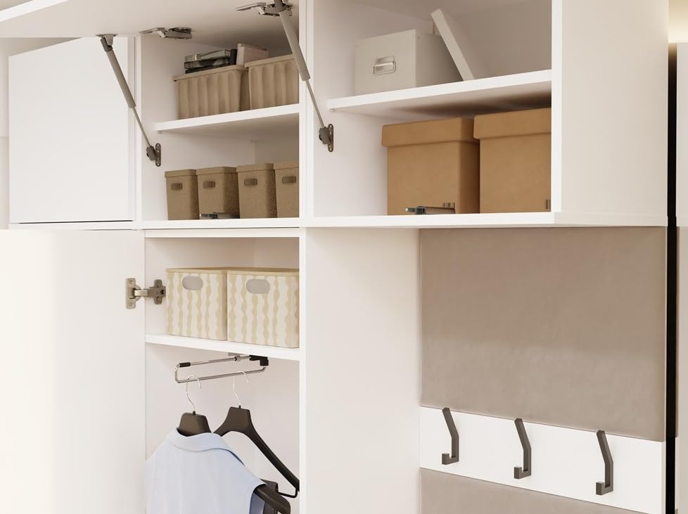 BDW HAGA II 1SZ1W - Set di armadi, panchina, altezza 238 cm, larghezza 100 cm, profondità 35 cm, modulare, corridoio, scarpiere e giacche