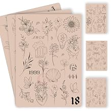 3PCS Tattoo Practice Sheets Over 100 Fine Line Templates Pre-Printed on Silicone Skin for Precision Tattoo Training 3PCS Pink Pad