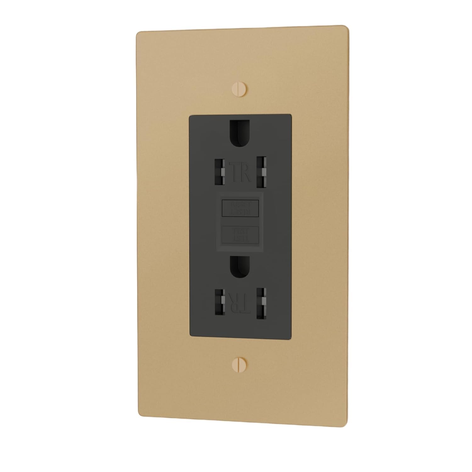 Solid Brass Outlet – Decorative Wall Plate for Standard Electrical Outlets – UL Listed | Residential & Commercial Use - Durable Heavy-Duty Brass, Easy Installation | 120 VAC - US Style