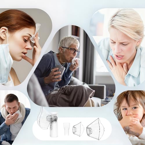 Nebulizador portátil silencioso y recargable, con nebulización eficiente, incluye 2 mascarillas y 1 boquilla, adecuado para adultos y niños, ideal para uso doméstico y viajes (Blanco) - imagen 5