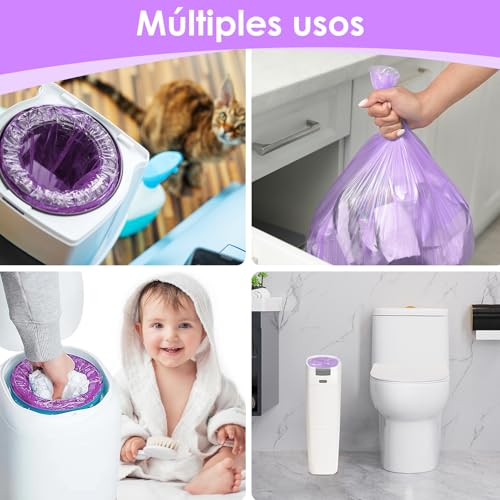 Vankarr Recambios Contenedor de Pañales 12 Piezas Recambios de Papeleras de Pañales Bebe Compatible con Todos los Cubos de Pañales (Púrpura) - imagen 7