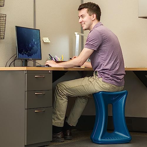 Image of Simplay3 American Home Live Fit Active Balance Chair, 20 inch Stool for Adults and Teens- Ergonomic Office Desk Chair with Rock, Wobble, Tilt Motion for Learning, Work and Study, Union Blue